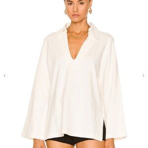 NWT NILI LOTAN PAULETTE SHIRT IVORY